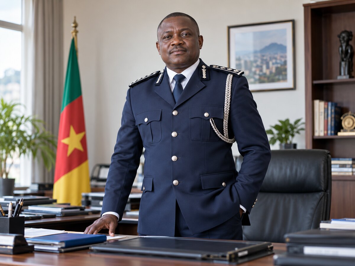 Commissaire de police dans son bureau